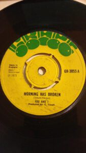 Here's an alt tag for the image: `Morning Has Broken 7-inch single`