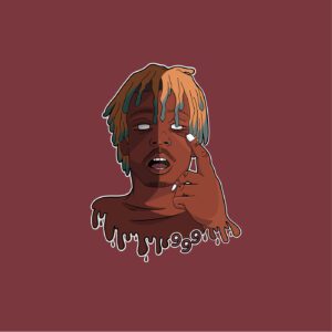Here's an alt tag for the image: `Cartoon portrait of Juice WRLD`