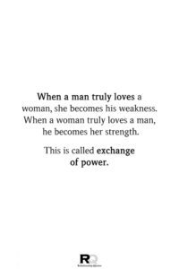 Here's an alt tag for the image: Love's power exchange: weakness and strength.