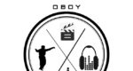 A black and white image of the oboy logo.