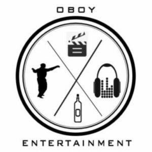 A black and white logo for oboy entertainment.