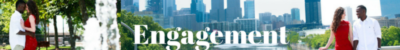 A city skyline with the words " engage " written in front of it.