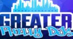 A blue and white logo for greater philly djs.