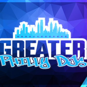 A blue and white logo for greater philly day.